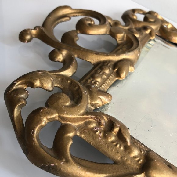 Antique French Beveled Mirror/Plateau - Picture 3 of 7